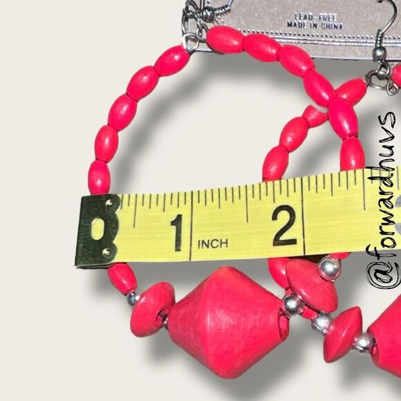 Bundle Sale 3 for $15 | Princess Accessories Red Hoop Earrings - Picture 3 of 6